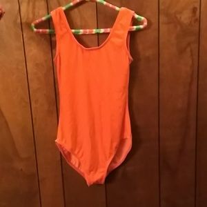 VTG Neon Orange Velvet One Piece